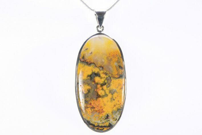 Bumblebee Jasper Pendant (Necklace) - Sterling Silver #240245